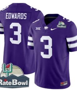 Dylan Edwards Jersey #3 Kansas State Wildcats 2025 Rate Bowl Patch Stitched Football 7 D8CLCNV