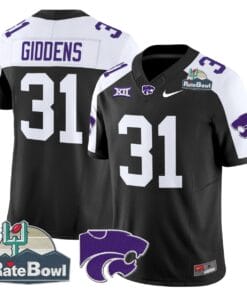 DJ Giddens Jersey #31 Kansas State Wildcats 2025 Rate Bowl Patch Stitched Football