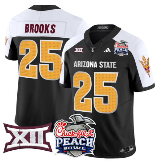 DeCarlos Brooks Jersey #25 Arizona State Sun Devils 2025 Peach Bowl Stitched Football