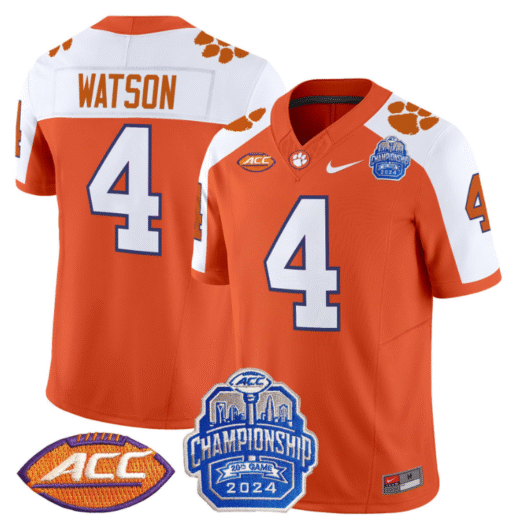 Deshaun Watson Jersey #4 Clemson Tigers 2024 ACC Championship Patch Stitched Football - Image 5