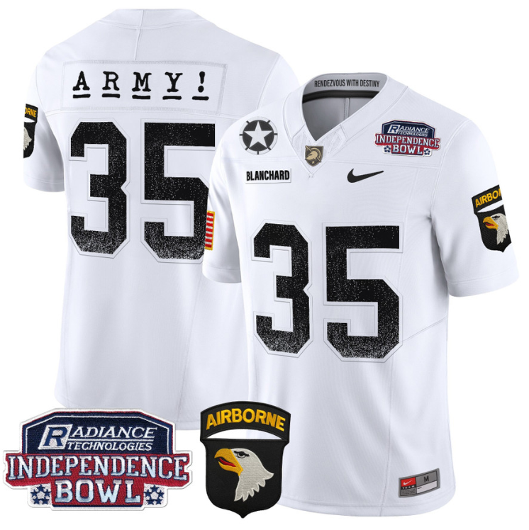 Doc Blanchard Jersey #35 Army Black Knights Independence Bowl Patch Stitched Football 2 Doc Blanchard Jersey #35 Army Black Knights Independence Bowl Patch Stitched Football - Image 2