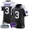 Dylan Edwards Jersey #3 Kansas State Wildcats 2025 Rate Bowl Patch Stitched Football