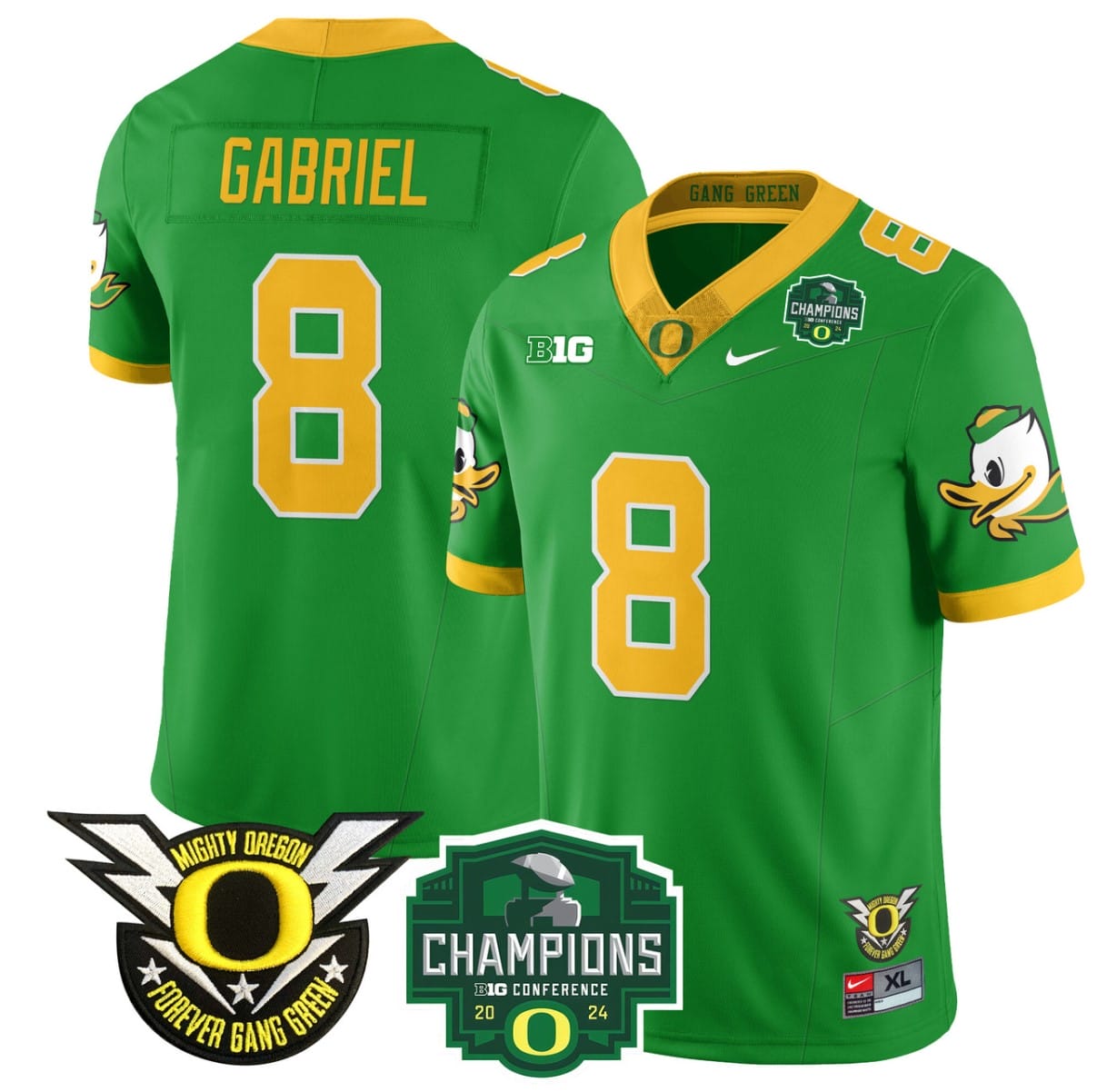 Dillon Gabriel Jersey #8 Oregon Ducks 2024 Big Ten Champions Stitched Football 3 Dillon Gabriel Jersey #8 Oregon Ducks 2024 Big Ten Champions Stitched Football - Image 3
