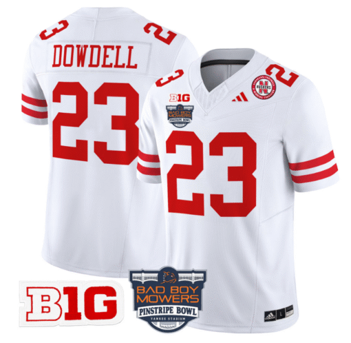 Dante Dowdell Jersey #23 Nebraska Cornhuskers 2025 Pinstripe Bowl Stitched Football - Image 2