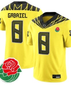 Alternative view of Dillon Gabriel Jersey #8 Oregon Ducks 2024 Mighty Rose Bowl Patch Stitched Football