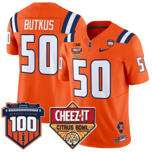 Dick Butkus Jersey #50 Illinois Fighting 2025 Cheez-It Citrus Bowl Stitched Football - Image 4