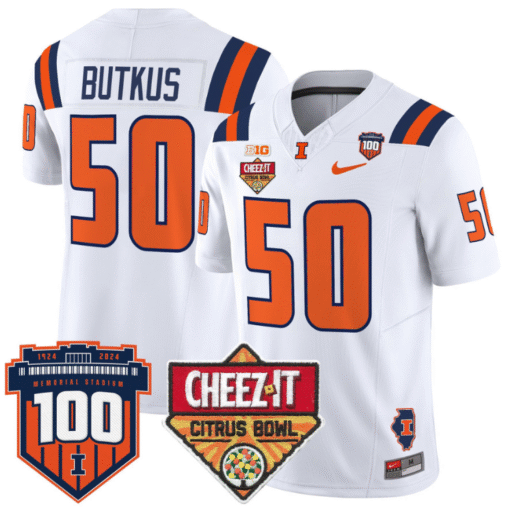Dick Butkus Jersey #50 Illinois Fighting 2025 Cheez-It Citrus Bowl Stitched Football - Image 2