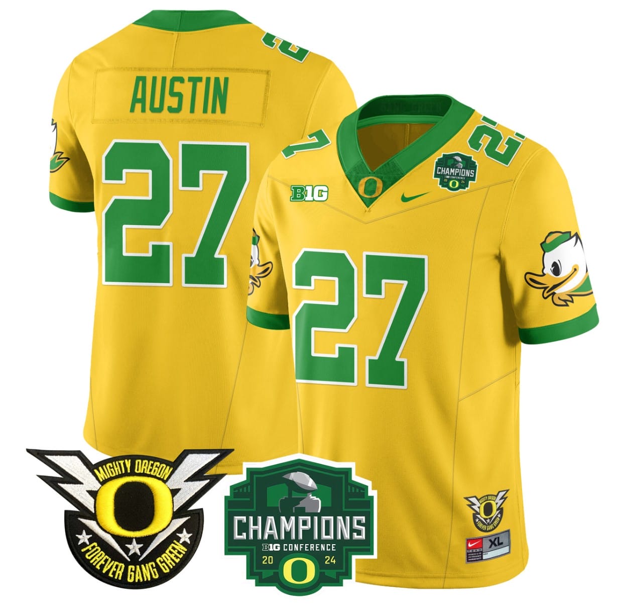 Daylen Austin Jersey #27 Oregon Ducks 2024 Big Ten Champions Stitched Football 2 Daylen Austin Jersey #27 Oregon Ducks 2024 Big Ten Champions Stitched Football - Image 2