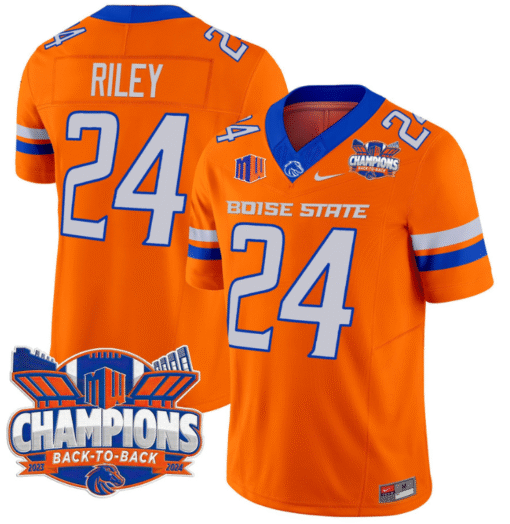 Dylan Riley Jersey #24 Boise State Broncos Back To Back Champions Stitched Football - Image 5