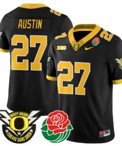 Daylen Austin Jersey #27 Oregon Ducks 2024 Mighty Rose Bowl Patch N2 Stitched Football