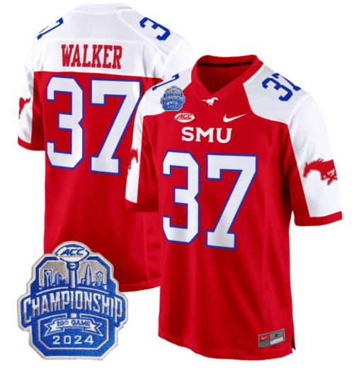 Doak Walker Jersey #37 SMU Mustangs 2024 ACC Championship Patch Stitched Football - Image 4