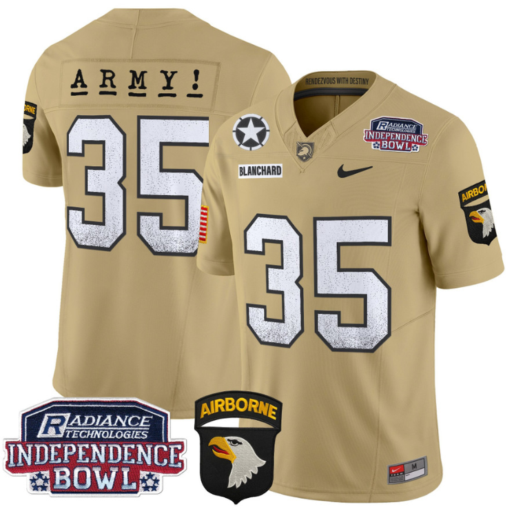 Doc Blanchard Jersey #35 Army Black Knights Independence Bowl Patch Stitched Football 3 Doc Blanchard Jersey #35 Army Black Knights Independence Bowl Patch Stitched Football - Image 3