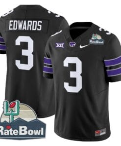 Dylan Edwards Jersey #3 Kansas State Wildcats 2025 Rate Bowl Patch Stitched Football 9 DU9X29A
