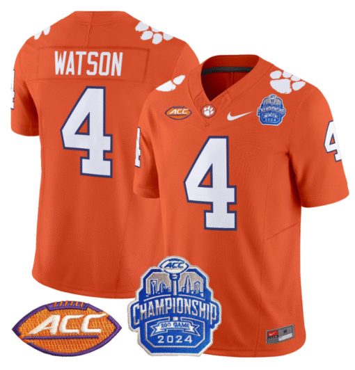 Deshaun Watson Jersey #4 Clemson Tigers 2024 ACC Championship Patch Stitched Football - Image 4