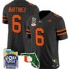 Damien Martinez Jersey #6 Miami Hurricanes 2025 PopTarts Bowl Patch Stitched Football 13 Damien Martinez Jersey #6 Miami Hurricanes 2025 PopTarts Bowl Patch Stitched Football