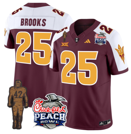 DeCarlos Brooks Jersey #25 Arizona State Peach Bowl Patch Stitched Football - Image 4