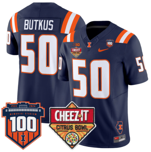 Dick Butkus Jersey #50 Illinois Fighting 2025 Cheez-It Citrus Bowl Stitched Football - Image 6