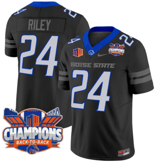 Dylan Riley Jersey #24 Boise State Broncos Back To Back Champions Stitched Football