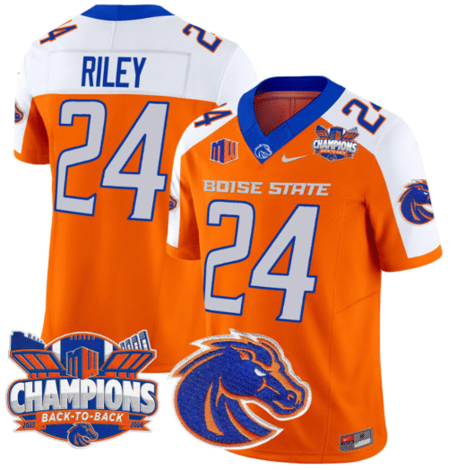 Dylan Riley Jersey #24 Boise State Broncos Back To Back Champions Stitched Football - Image 6
