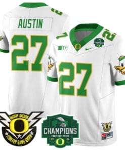 Daylen Austin Jersey #27 Oregon Ducks 2024 Big Ten Champions Stitched Football 6 DY2A96P