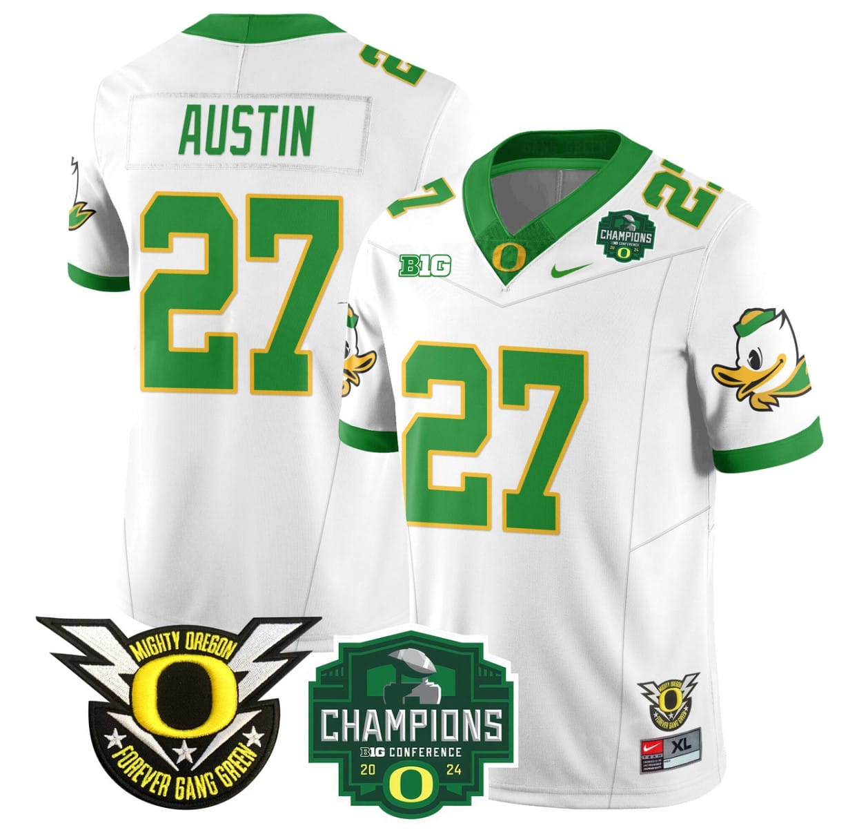 Daylen Austin Jersey #27 Oregon Ducks 2024 Big Ten Champions Stitched Football 3 Daylen Austin Jersey #27 Oregon Ducks 2024 Big Ten Champions Stitched Football - Image 3
