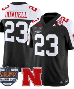 Dante Dowdell Jersey #23 Nebraska Cornhuskers 2025 Pinstripe Bowl Stitched Football