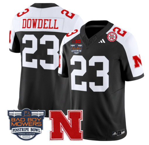 Dante Dowdell Jersey #23 Nebraska Cornhuskers 2025 Pinstripe Bowl Stitched Football