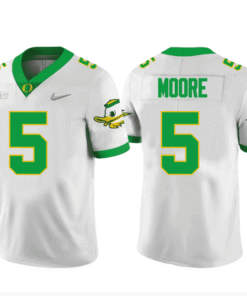 Alternative view of Dakorien Moore Jersey #5 Oregon Ducks Stitched Football