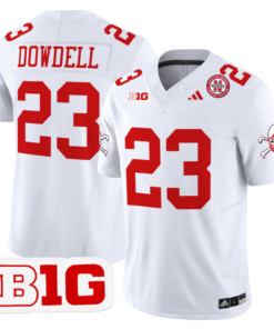 Alternative view of Dante Dowdell Jersey #23 Nebraska Cornhuskers 2024 Vapor Stitched Football
