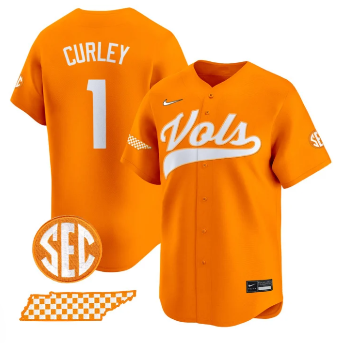 Dean Curley Jersey #1 Tennessee Vols 2025 Vapor Premier Limited Stitched Baseball 1 Dean Curley Jersey #1 Tennessee Vols 2025 Vapor Premier Limited Stitched Baseball