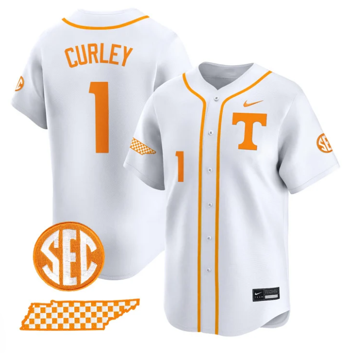 Dean Curley Jersey #1 Tennessee Vols 2025 Vapor Premier Limited Stitched Baseball 2 Dean Curley Jersey #1 Tennessee Vols 2025 Vapor Premier Limited Stitched Baseball - Image 2