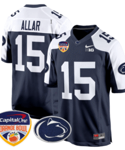 Drew Allar Jersey 15 Custom Penn State Orange Bowl Patch Football Navy Alternate