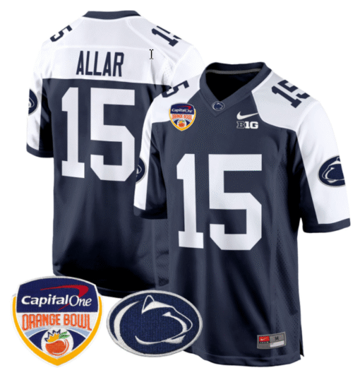 Drew Allar Jersey #15 Custom Penn State Orange Bowl Patch Stitched Football - Image 4