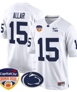 Alternative view of Drew Allar Jersey #15 Custom Penn State Orange Bowl Patch Stitched Football