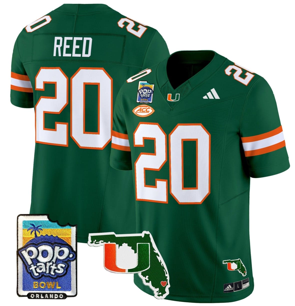 Ed Reed Jersey #20 Miami Hurricanes 2025 PopTarts Bowl Patch Stitched Football 5 Ed Reed Jersey #20 Miami Hurricanes 2025 PopTarts Bowl Patch Stitched Football - Image 5