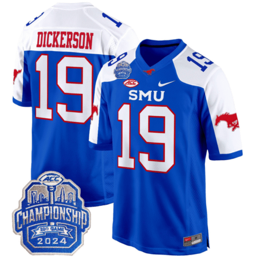 Eric Dickerson Jersey #19 SMU Mustangs 2024 ACC Championship Patch Stitched Football - Image 6
