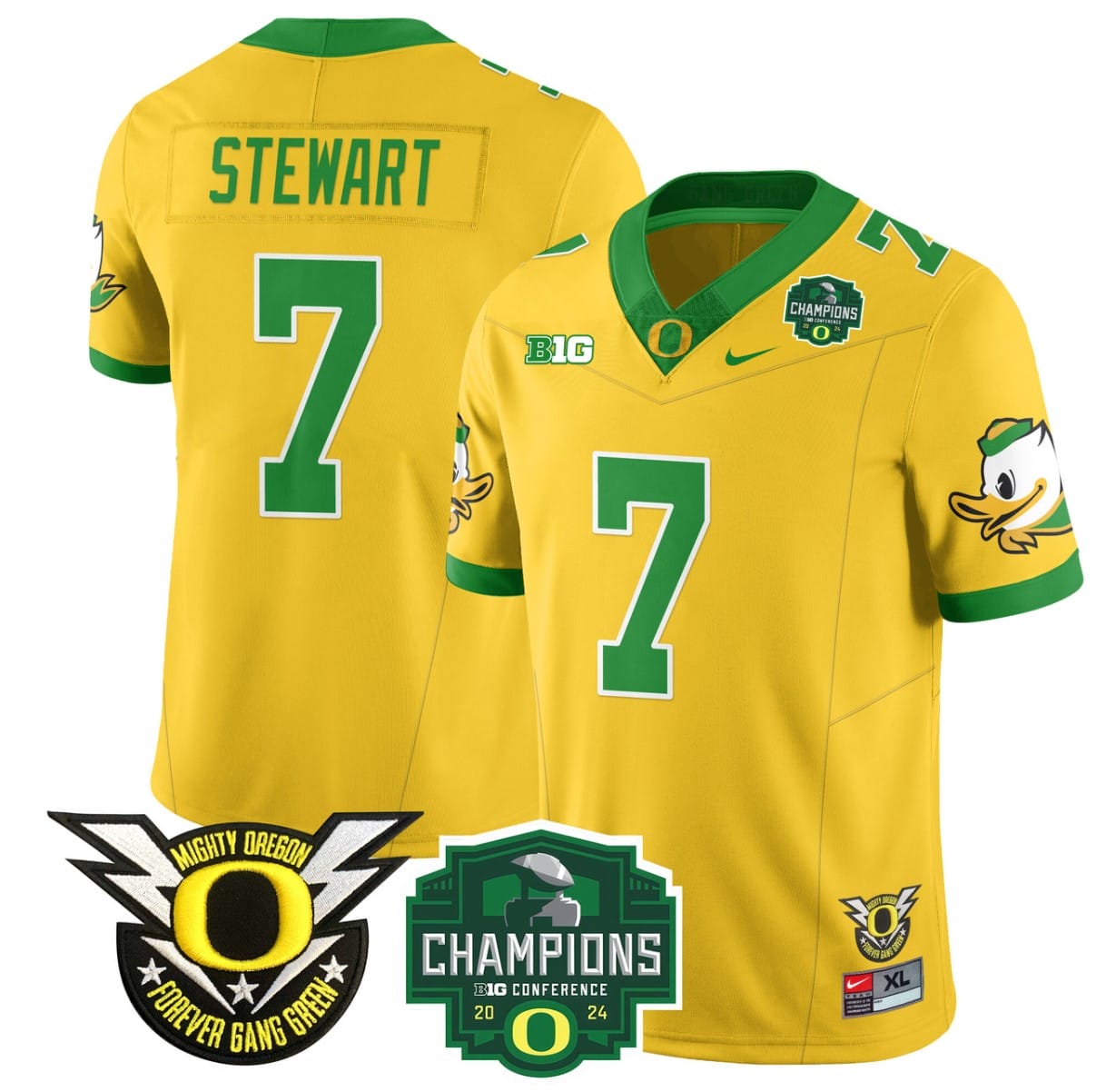 Evan Stewart Jersey #7 Oregon Ducks 2024 Big Ten Champions Stitched Football 2 Evan Stewart Jersey #7 Oregon Ducks 2024 Big Ten Champions Stitched Football - Image 2
