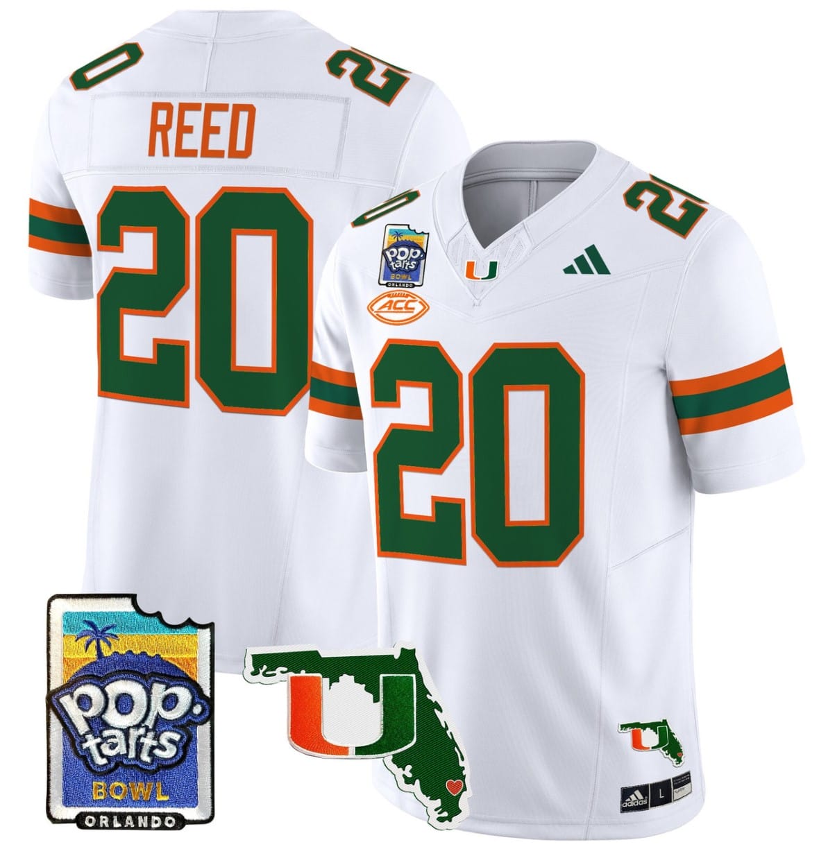 Ed Reed Jersey #20 Miami Hurricanes 2025 PopTarts Bowl Patch Stitched Football 2 Ed Reed Jersey #20 Miami Hurricanes 2025 PopTarts Bowl Patch Stitched Football - Image 2