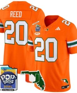 Ed Reed Jersey #20 Miami Hurricanes 2025 PopTarts Bowl Patch Stitched Football 8 E2ZJL8S