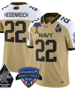 Alternative view of Eli Heidenreich Jersey #22 Navy Midshipmen 2025 Armed Forces Bowl Stitched Football