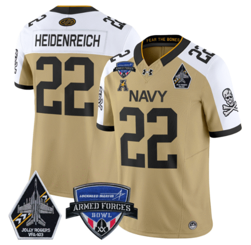 Eli Heidenreich Jersey #22 Navy Midshipmen 2025 Armed Forces Bowl Stitched Football - Image 2