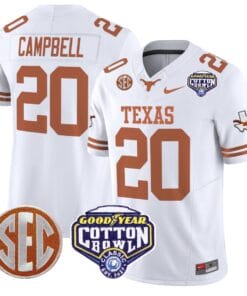 Alternative view of Earl Campbell Jersey #20 Texas Longhorns Cotton Bowl Patch Stitched Football