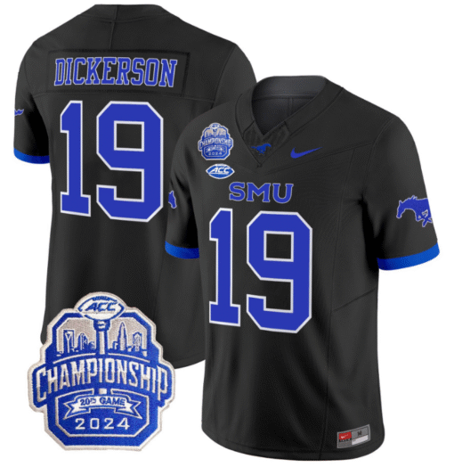 Eric Dickerson Jersey #19 SMU Mustangs 2024 ACC Championship Patch Stitched Football - Image 7