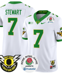Alternative view of Evan Stewart Jersey #7 Oregon Ducks 2024 Rose Bowl Stitched Football