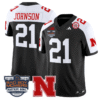 Emmett Johnson Jersey #21 Nebraska Cornhuskers 2025 Pinstripe Bowl Stitched Football