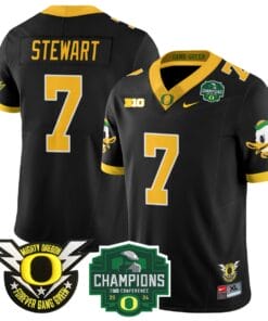Evan Stewart Jersey #7 Oregon Ducks 2024 Big Ten Champions Stitched Football