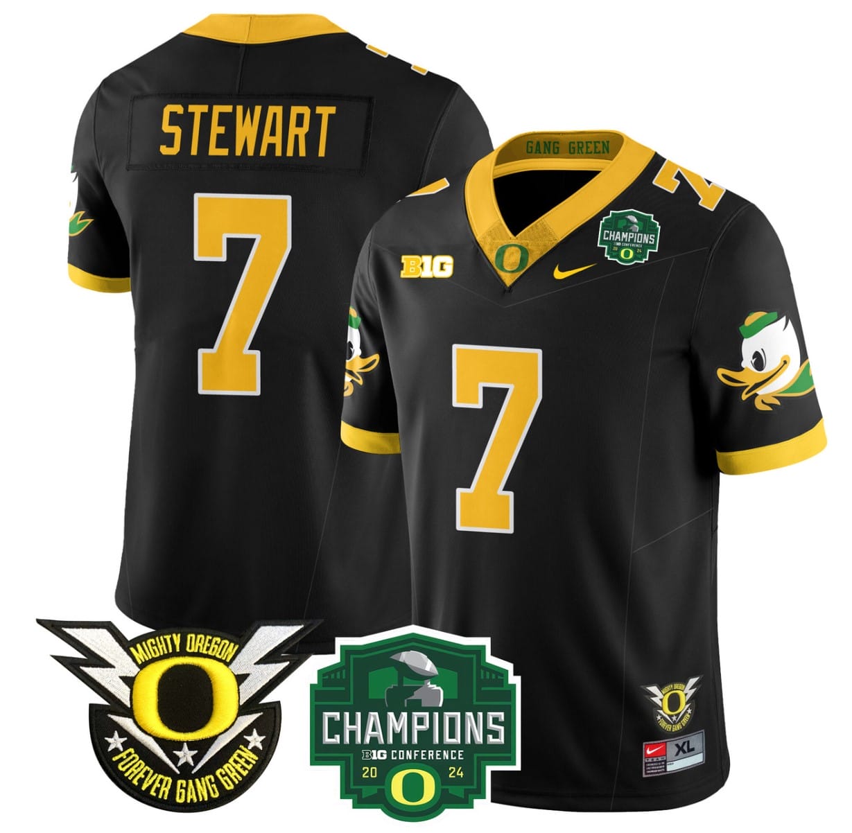 Evan Stewart Jersey #7 Oregon Ducks 2024 Big Ten Champions Stitched Football 1 Evan Stewart Jersey #7 Oregon Ducks 2024 Big Ten Champions Stitched Football
