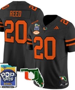 Ed Reed Jersey #20 Miami Hurricanes 2025 PopTarts Bowl Patch Stitched Football