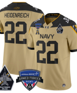 Eli Heidenreich Jersey #22 Navy Midshipmen 2025 Armed Forces Bowl Stitched Football