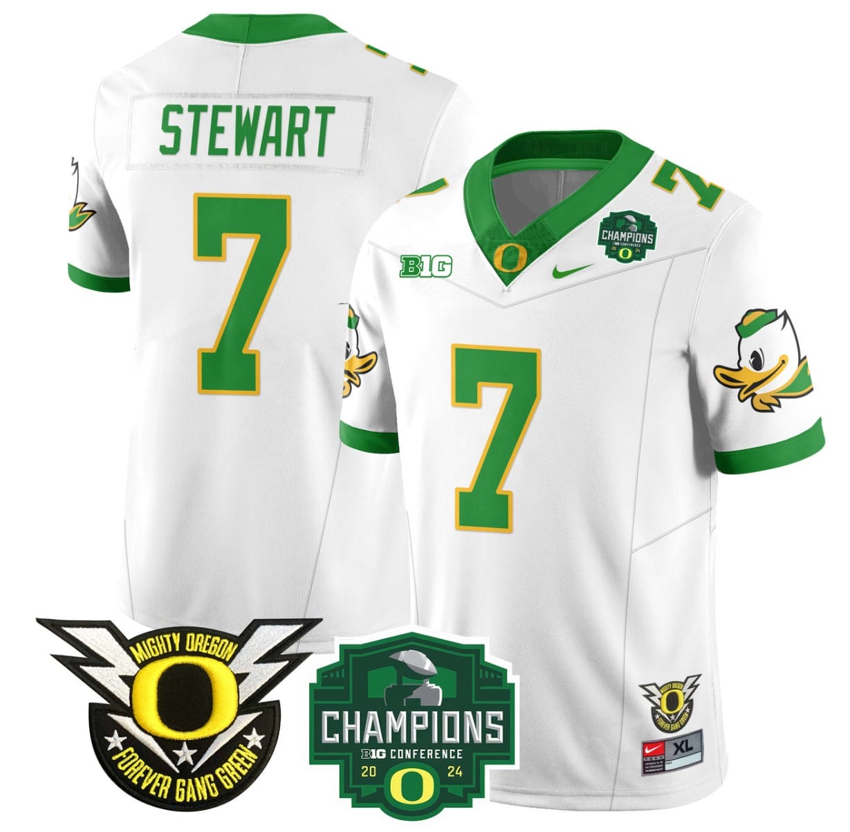 Evan Stewart Jersey #7 Oregon Ducks 2024 Big Ten Champions Stitched Football 3 Evan Stewart Jersey #7 Oregon Ducks 2024 Big Ten Champions Stitched Football - Image 3